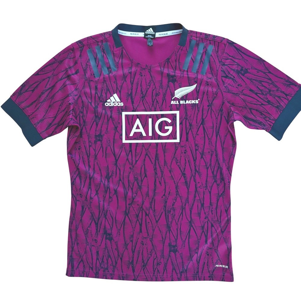 Adidas All Blacks New Zealand Rugby Training Jersey Magenta Primeblue Mens L